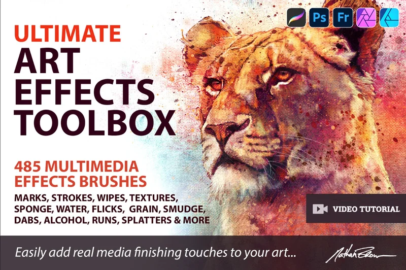 An image of a promotional graphic for the Ultimate Art Effects Toolbox by Nathan Brown.