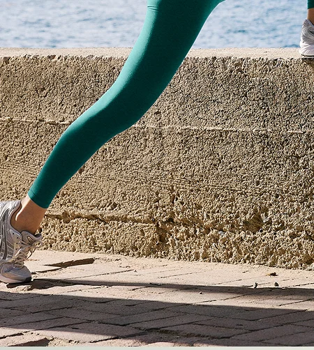 Spacedye Caught In The Midi High Waisted Legging in Teal Sea Heather
