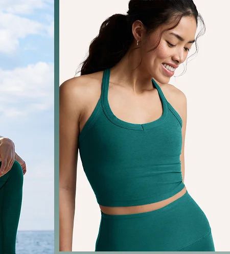 Spacedye On The Up Cropped Tank in Teal Sea Heather