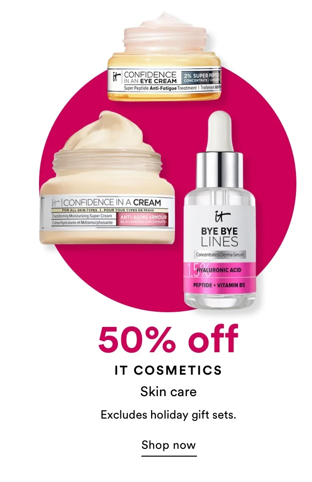 50% off IT Cosmetics skin care