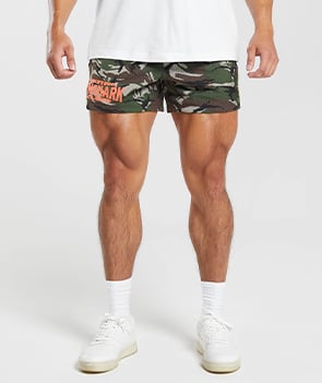 LIFTING CLUB PRINTED MESH 5'' SHORTS - WINTER OLIVE