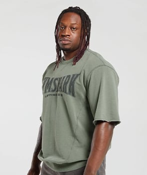HERITAGE WASHED SHORT SLEEVE CREW - DUSK GREEN