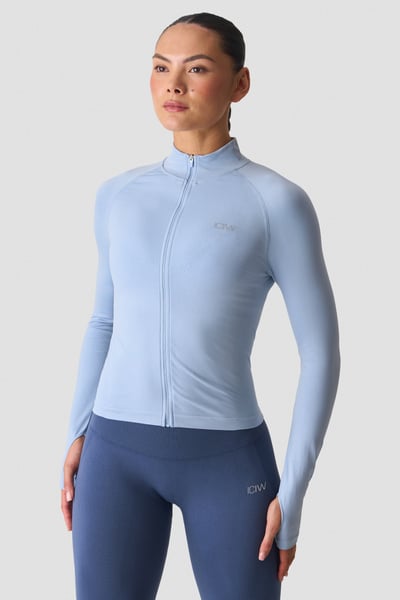 Image of Smooth Seamless Zip Jacket Fainting Blue