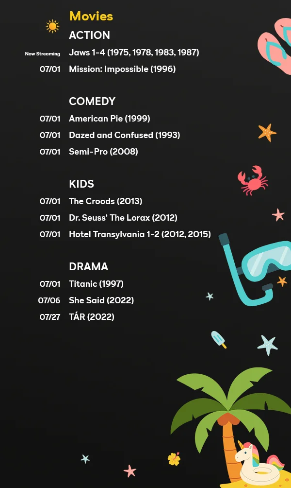 Streaming in July