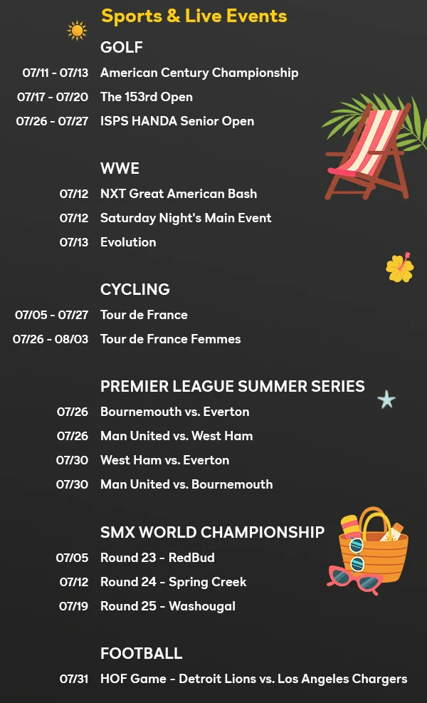 Streaming in July