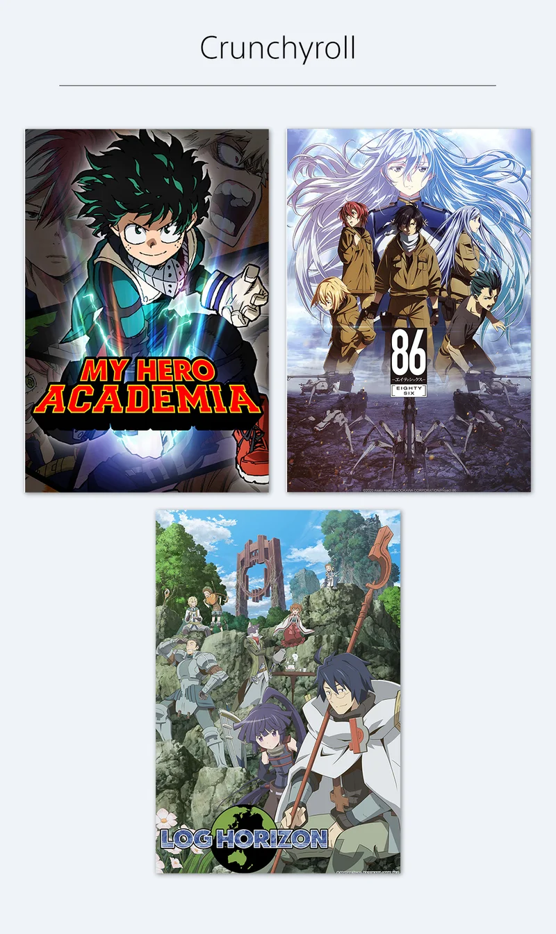 crunchyroll | My Hero Academia | Eighty Six | Log Horizon