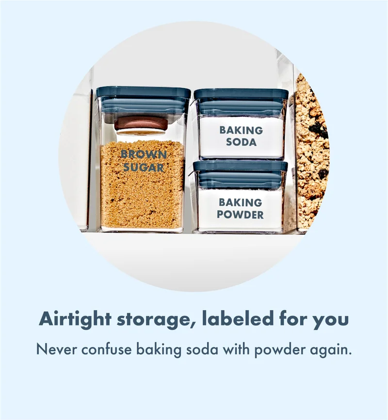 Airtight storage, labeled for you.