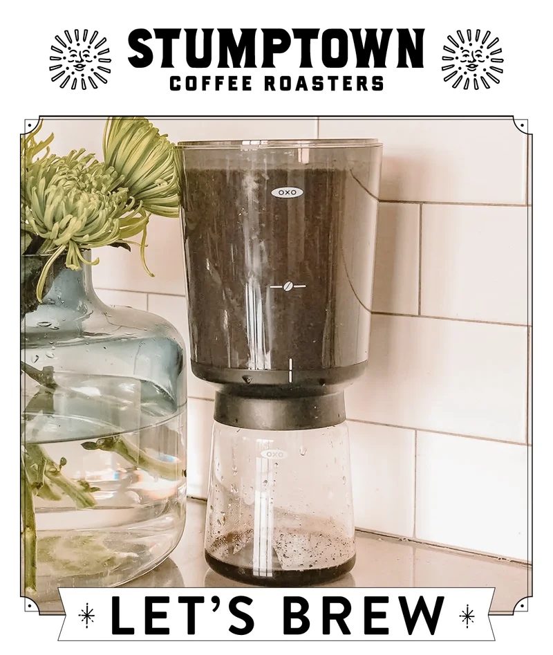 Image: OXO Cold Brewer. Headline: Let's Brew