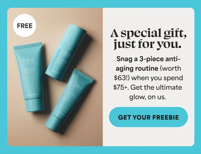 A special gift, just for you. Snag a 3-piece anti- aging routine (worth $63!) when you spend $75+. Get the ultimate glow, on us. -- GET YOUR FREEBIE