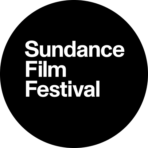 Sundance Film Festival white logo against a black background
