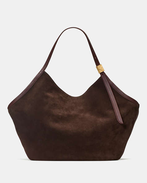 Deco Suede Large Tulip Tote