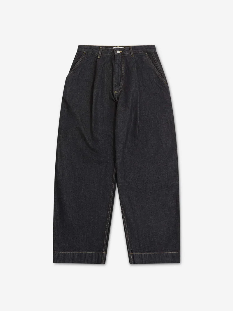 Image of Studio Nicholson Bridges Pleated Carpenter Pant - Black