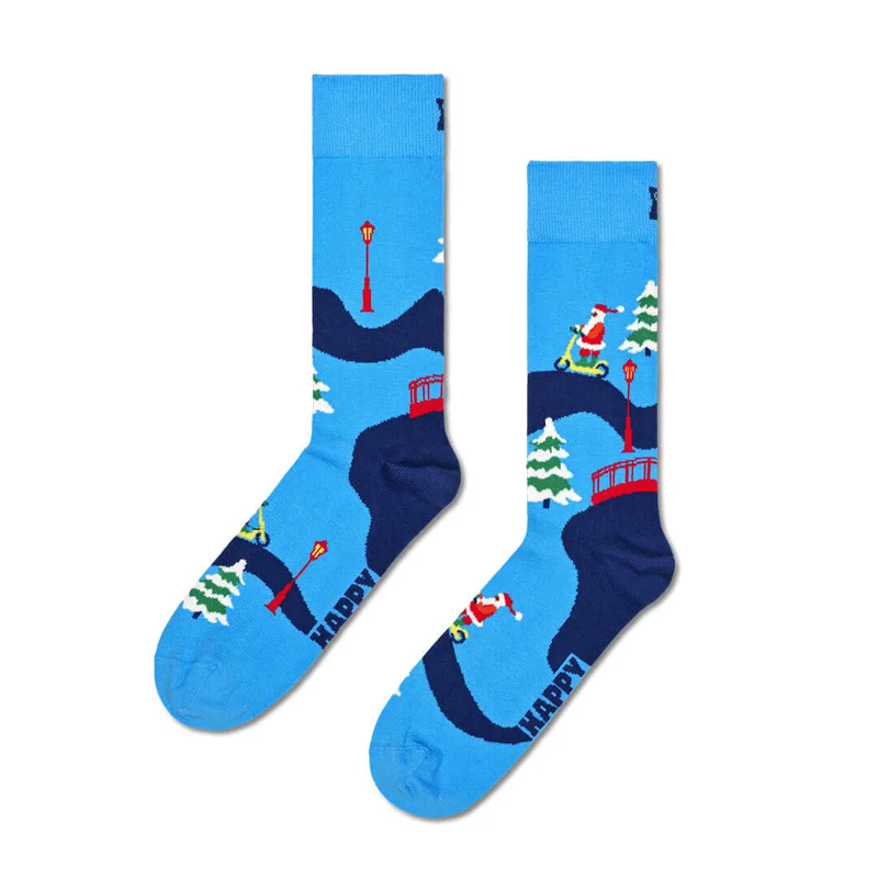 Santa On The Way To Work Sock