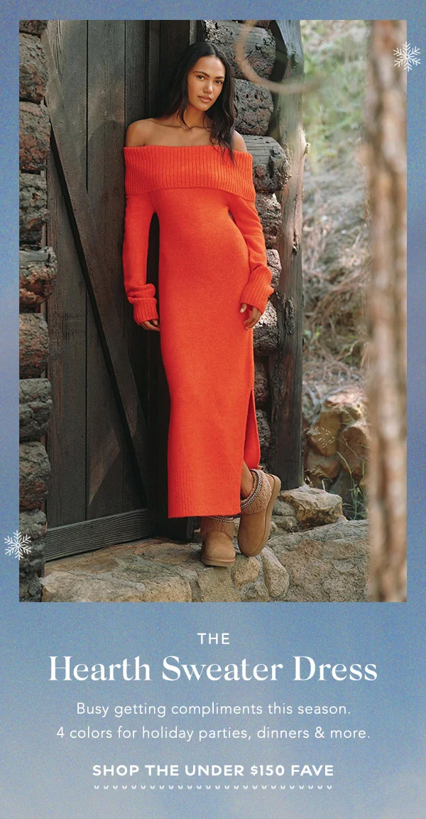 the heart sweater dress, busy getting compliments this season. 4 colors for holiday parties, dinner and more. shop the under $150 fave