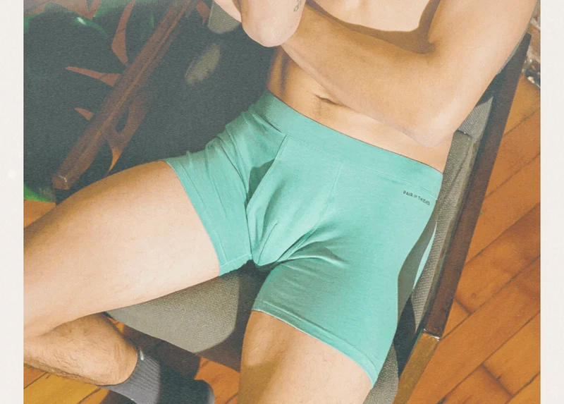 Quick Dry boxer briefs on model.