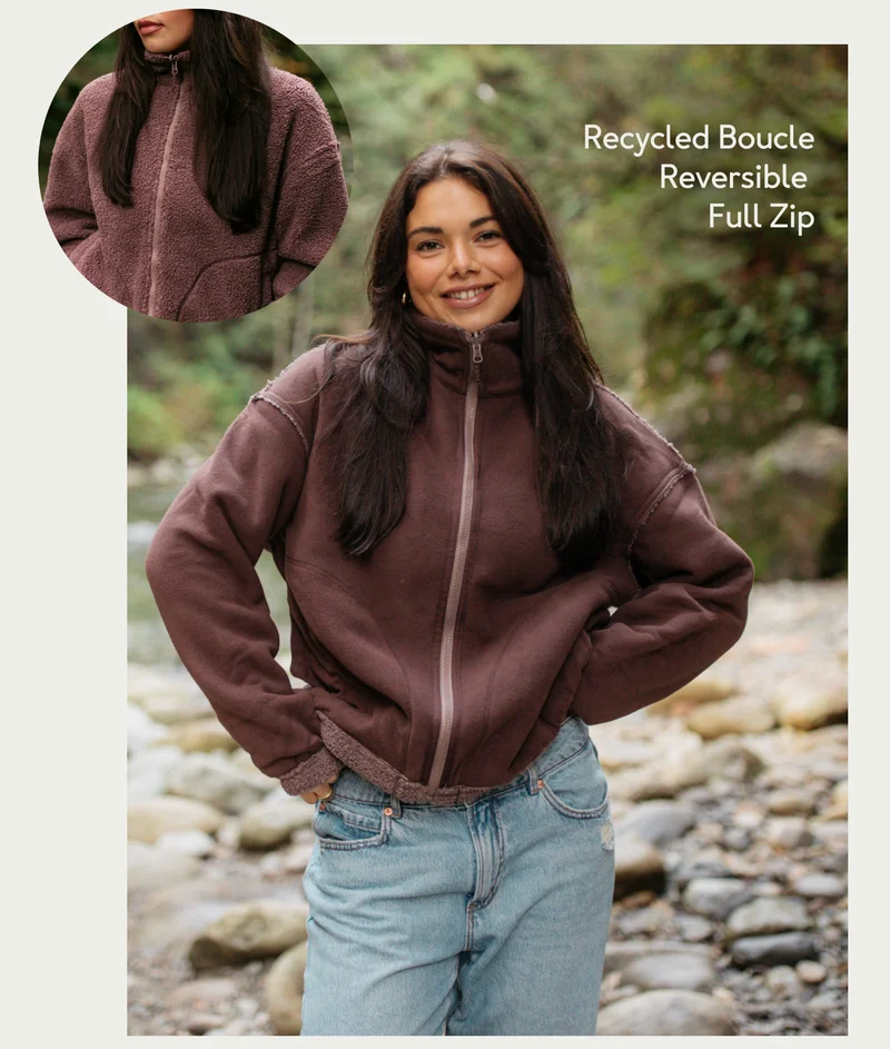 Recycled Boucle Reversible Full Zip