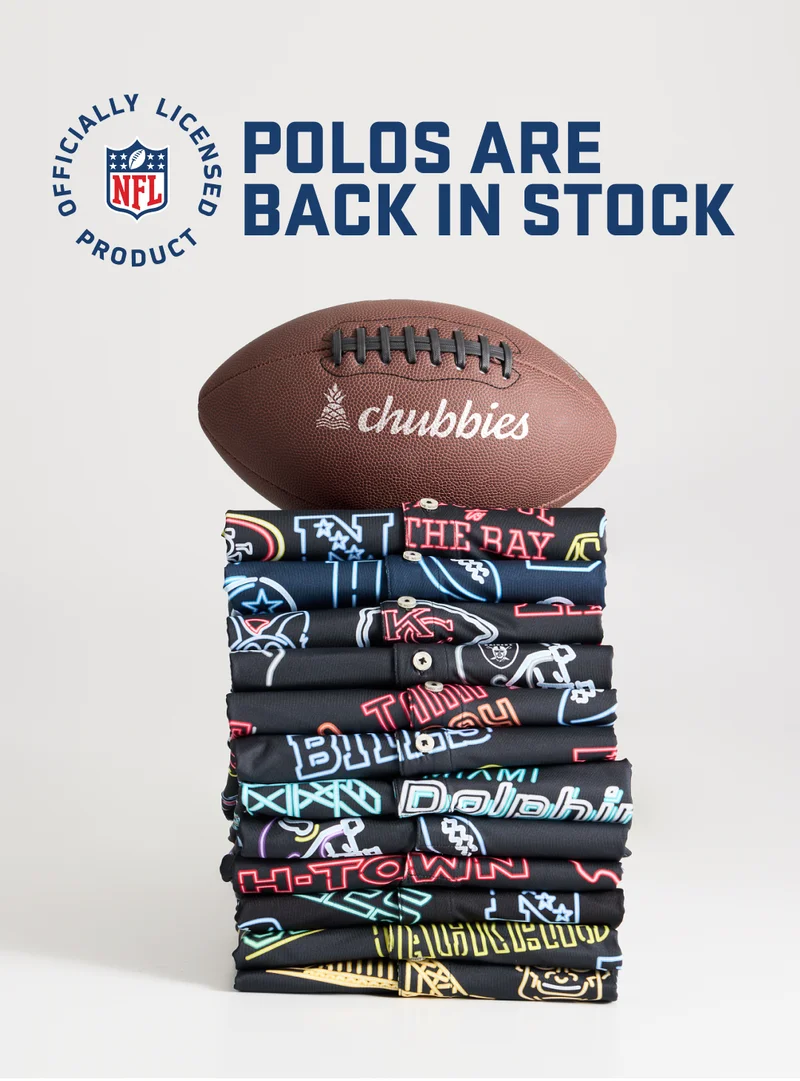 NFL x CHUBBIES POLOS ARE BACK IN STOCK