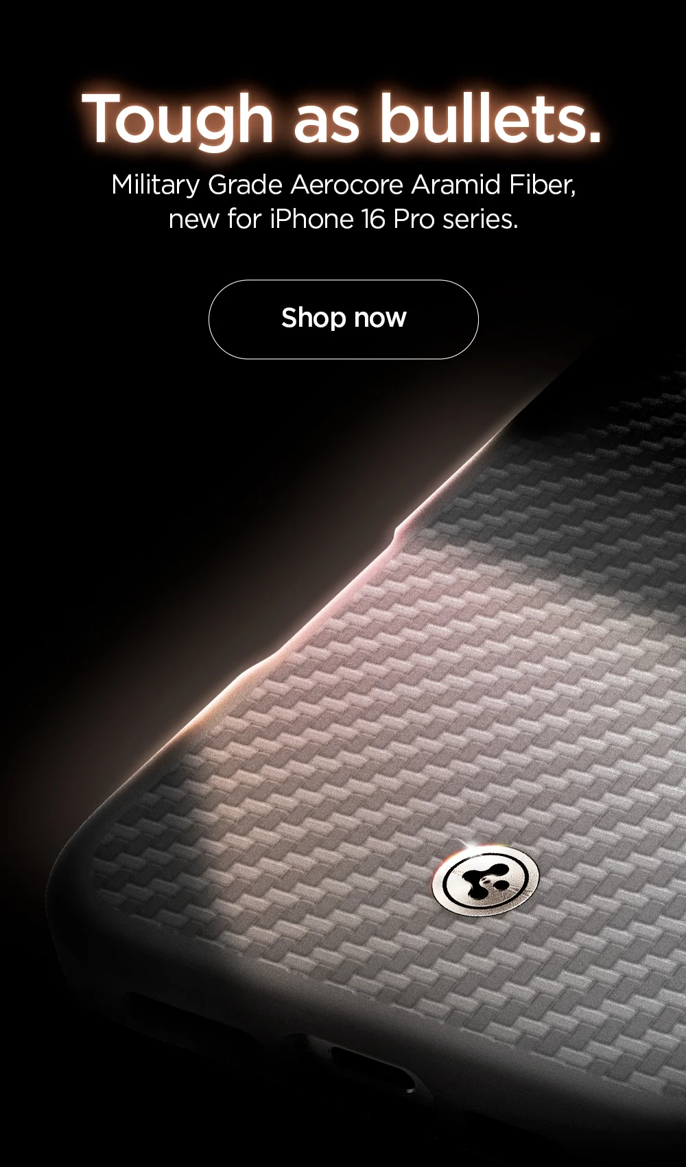 Tough as bullets. Military Grade Aerocore Aramid Fiber, new for iPhone 16 Pro series. Shop Enzo Aramid case now.