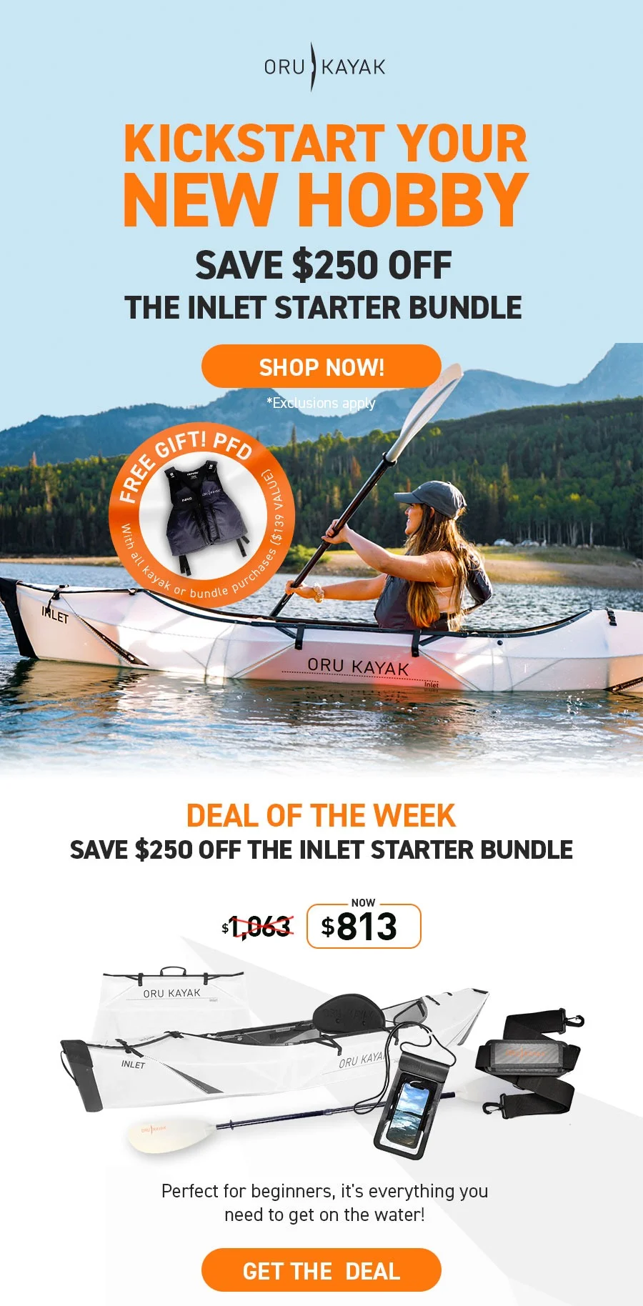 New Deal of the Week! Save 250 off the Inlet Starter Bundle! Get everything you need to get on the water.