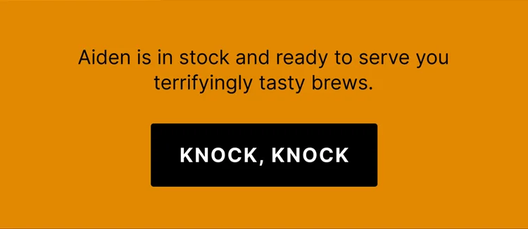 One cup of coffee per trick or treater! - Knock Knock