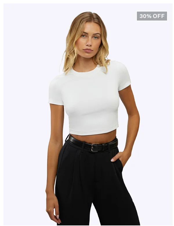 White Tomboy Tee Cropped