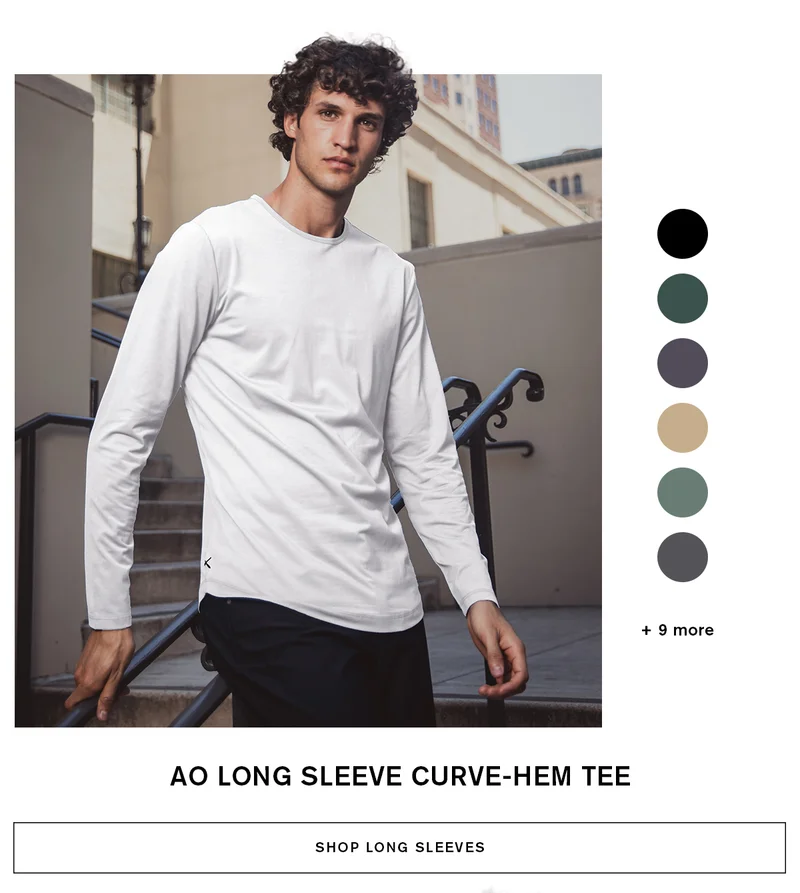 AO LONG SLEEVE CURVE-HEM TEE | SHOP LONG SLEEVES