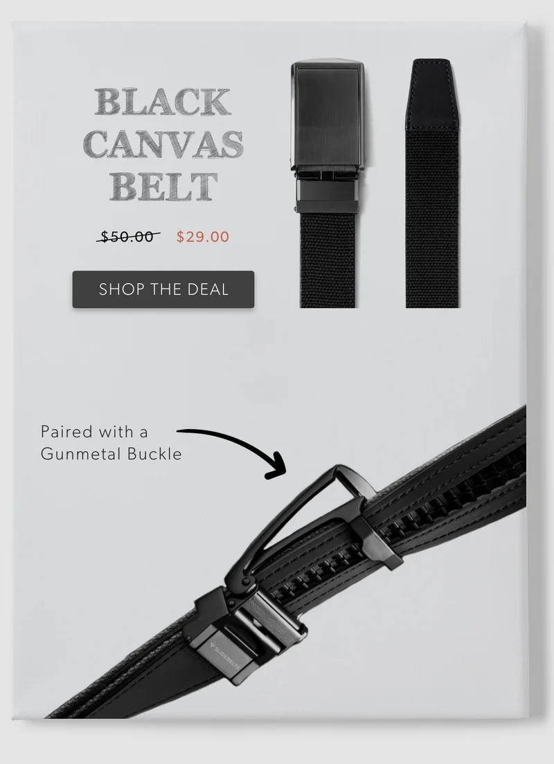 Shop Black Canvas Belt. Now $29