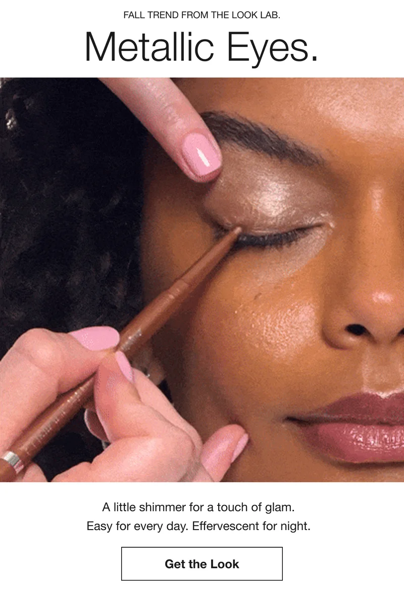 Fall Trend from the Look Lab. Metallic Eyes. | A little shimmer for a touch of glam. Easy for every day. Effervescent for night. | Get the Look