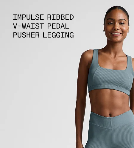 Impulse Ribbed V-Waist Pedal Pusher Legging