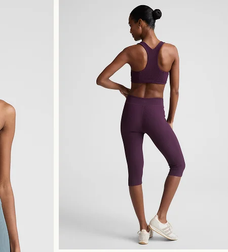 Impulse Ribbed V-Waist Pedal Pusher Legging