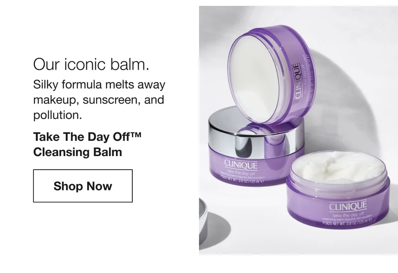 Our iconic balm. | Silky formula melts away makeup, sunscreen, and pollution.  | Take The Day Off™ Cleansing Balm  | Shop Now