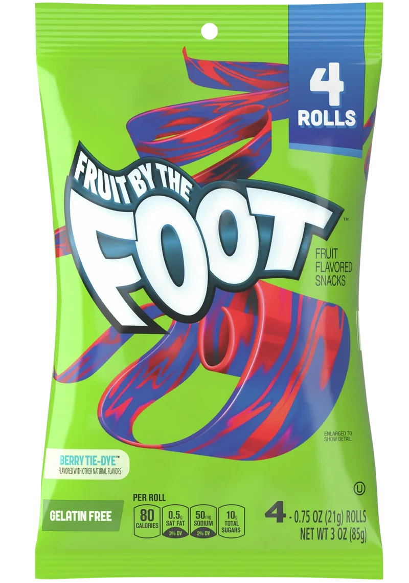 Image of Fruit by the Foot - Strawberry Tie Die Fruit Flavoured Snack (4CT)