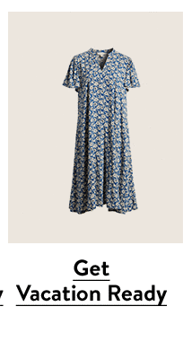 A blue floral-print sundress.