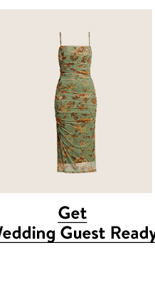 A fitted floral-print dress.