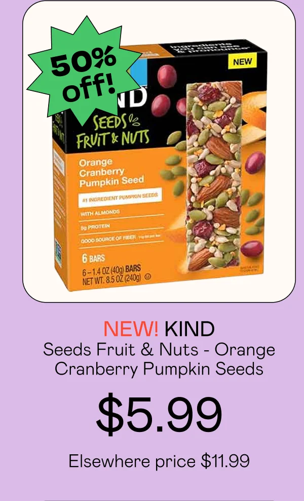 Seeds Fruit & Nuts Snack Bars - Orange Cranberry Pumpkin Seeds (6 CT)