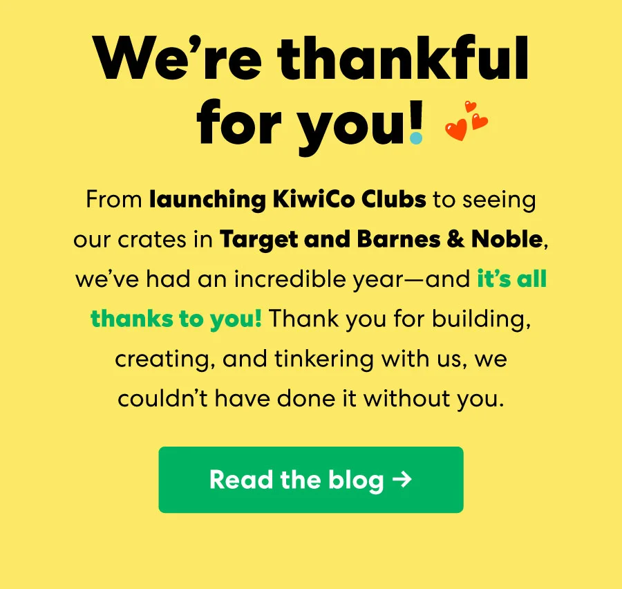 We're thankful for you!