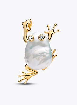 Treated Freshwater Cultured Baroque Pearl Frog Dangle Charm