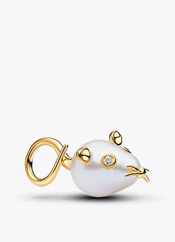 Treated Freshwater Cultured Baroque Pearl Mouse Dangle Charm