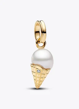 Treated Freshwater Cultured Baroque Pearl Ice Cream Dangle Charm