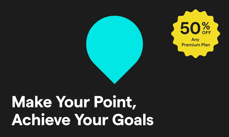 Make your point, achieve your goal | 50% Off Any Premium Plan