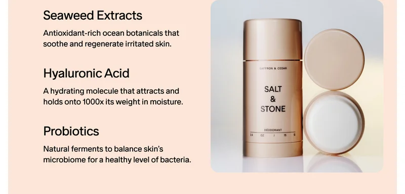 NEW SAFFRON & CEDAR DEODORANT. SHOP NOW.