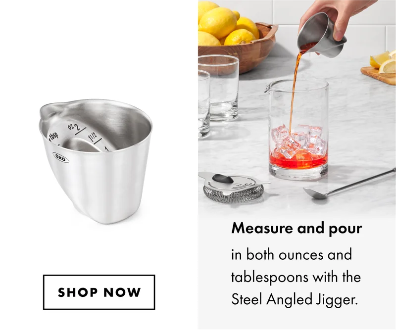 Steel angled jigger