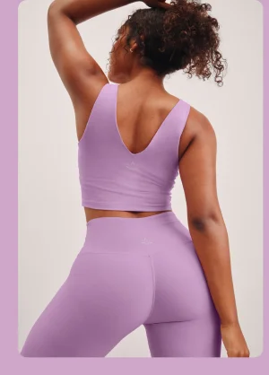Spacedye Good Day Cropped Tank in Lilac Petal heather