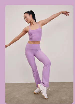 Spacedye Practice High Waisted Bootcut Pant in Lilac Petal Heather