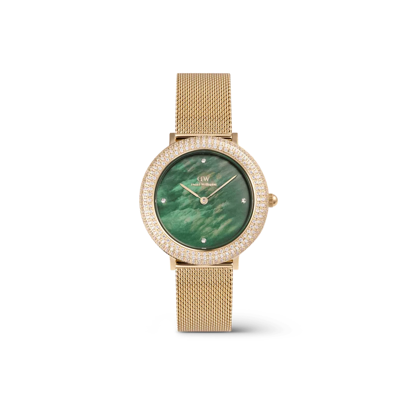Image of Crystalline Bezel Evergold Green
