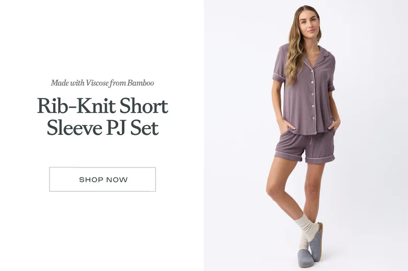 Rib Knit Short Sleeve PJ Set
