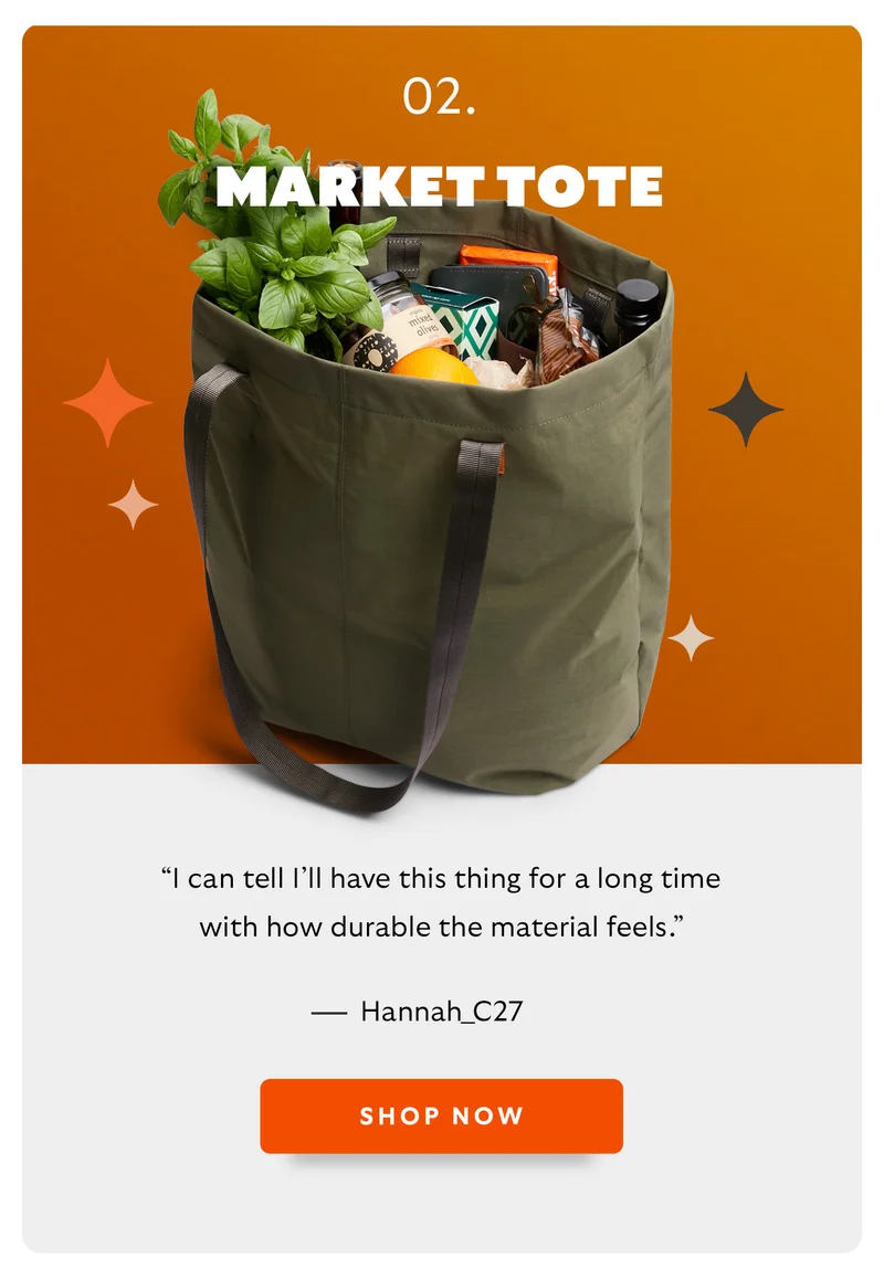 Market Tote “I can tell I’ll have this thing for a long time with how durable the material feels.” – Hannah_C27 (5-star Amazon review)