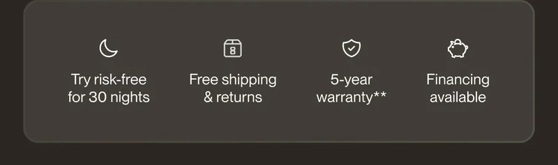 Try risk-free for 30 nights | Free shipping & returns | 5-year warranty