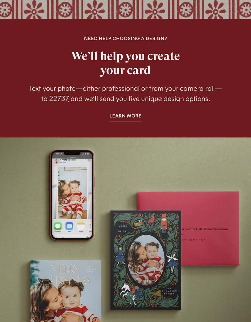 We'll hel you create your card