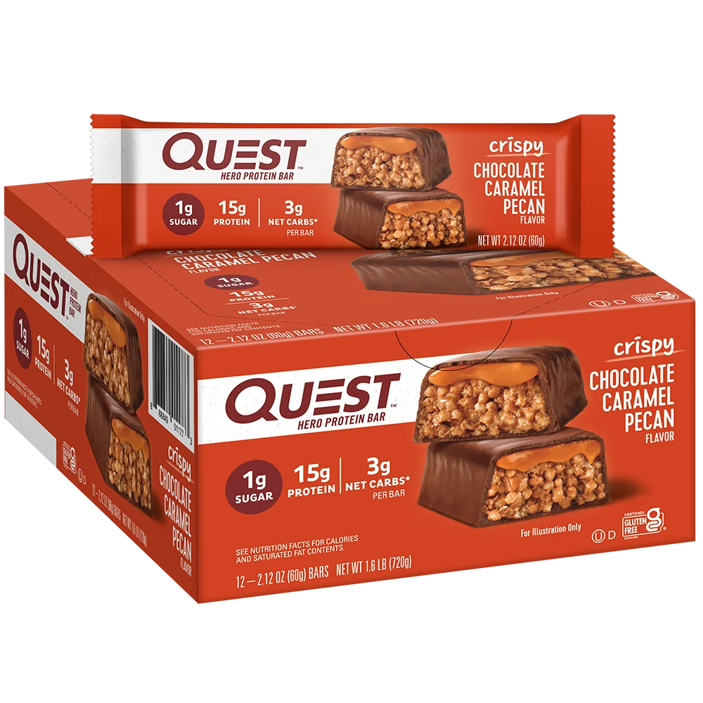 Image of Chocolate Caramel Pecan Crispy Hero Protein Bars